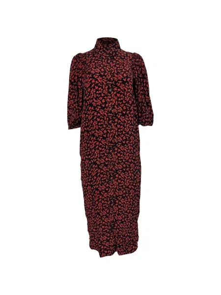 Rochie midi Ganni cu imagine până la genunchi de costum negru