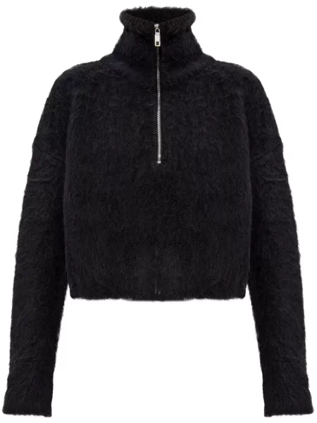 Pulover Sportmax de jumătate de fermoar negru