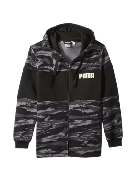 Hanorac cu glugă Puma cu imagine cu model camuflaj gri