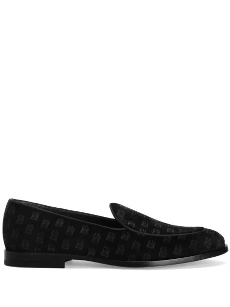 Papuci de casă Dolce & Gabbana de catifea negru