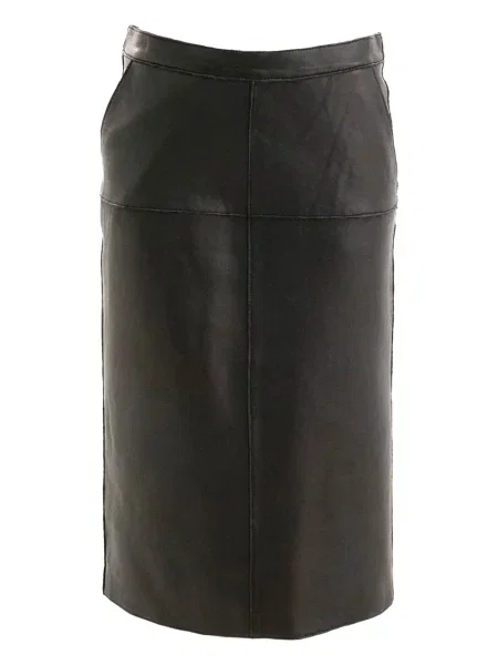 Spódnica skórzana Parosh do kolan czarna