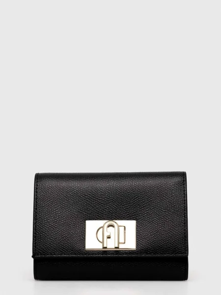 Usnjena denarnica Furla črna