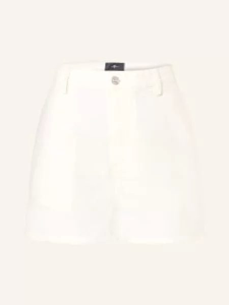 7 For All Mankind Szorty Jeansowe weiss beżowe
