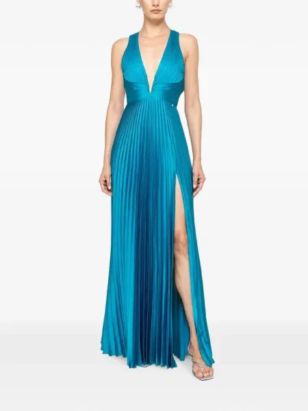 Rochie maxi Nissa din satin albastru