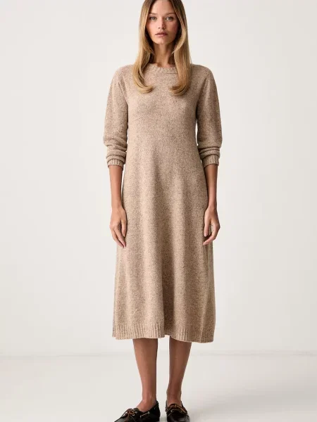 Weekend Max Mara rochie tricotată cu lână WKDGOCCIA bej