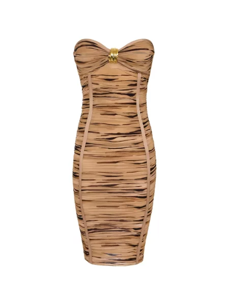 Sukienka Elisabetta Franchi z nadrukiem w tygrysie prążki garniturowa