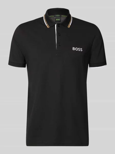 BOSS Green polo Paddy Pro z aplikacją czarny