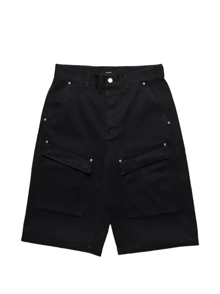 Pantaloni scurți cargo Purple Brand cu strasuri negru
