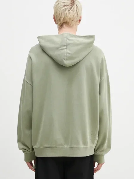 Свитер Ksubi с капюшоном с принтом зеленый