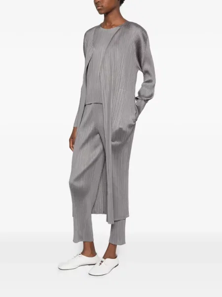Lung cardigan Pleats Please Issey Miyake gri