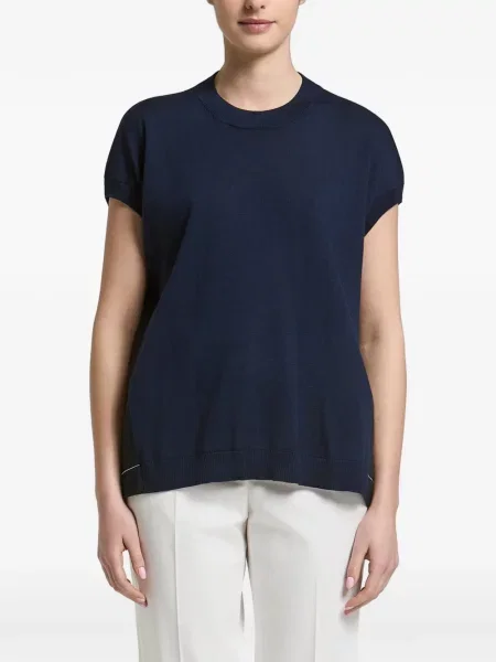 Vestă Peserico cu decolteu rotund albastru