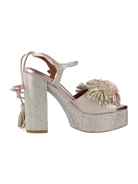 Pantofi Kurt Geiger London cu platformă cu legături cu pompoane roz