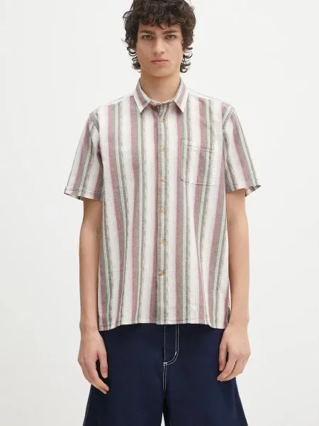 Barbour srajca Lipton Striped S/S Relaxed Fit Shirt zelena