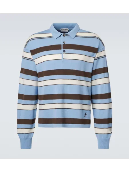 Polo Jw Anderson de lână cu dungi albastru