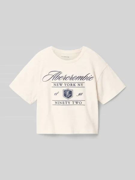 T-shirt w kroju regular fit z haftowanym logo Abercrombie&fitch