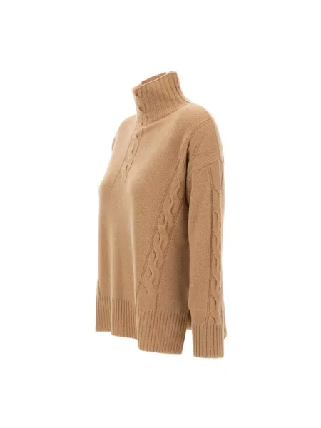 Sweter Kangra wełniany brązowy