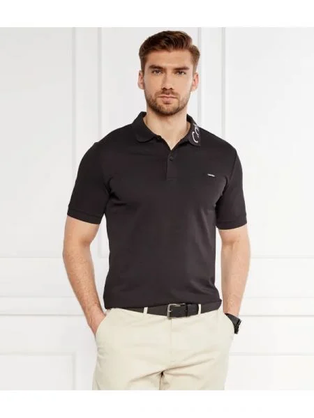Calvin Klein Tenisz póló Pique Embroid fekete