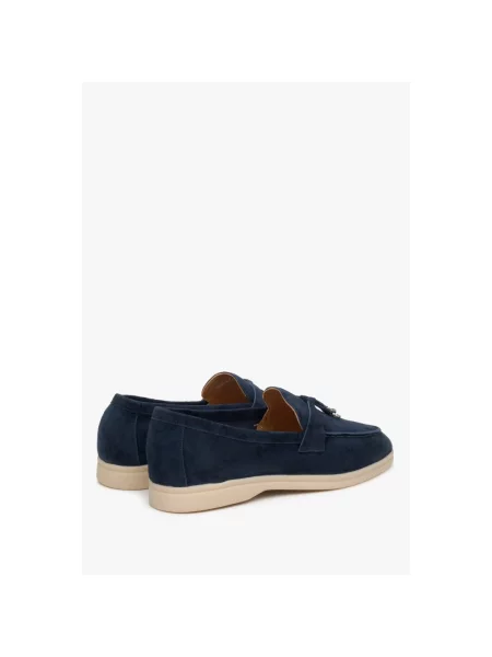 Велюровые лоферы Estro синие