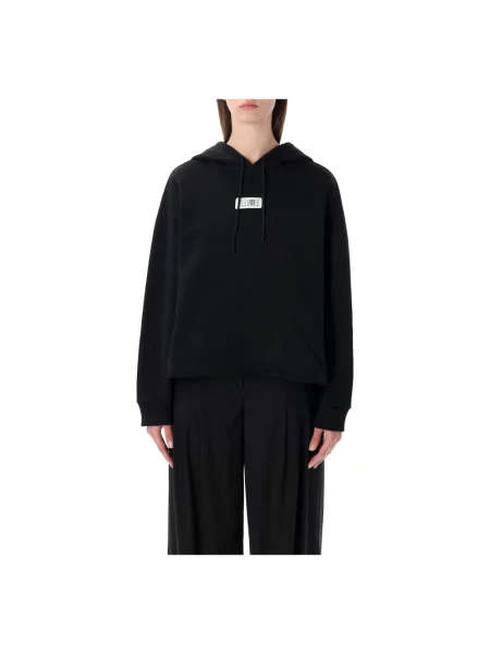 Bluza z kapturem Mm6 Maison Margiela z kapturem czarna
