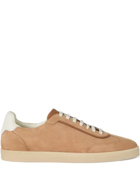 Sneakerși Brunello Cucinelli din piele de căprioară maro