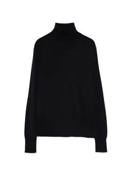 Sweter z golfem Forte Forte wełniany czarny