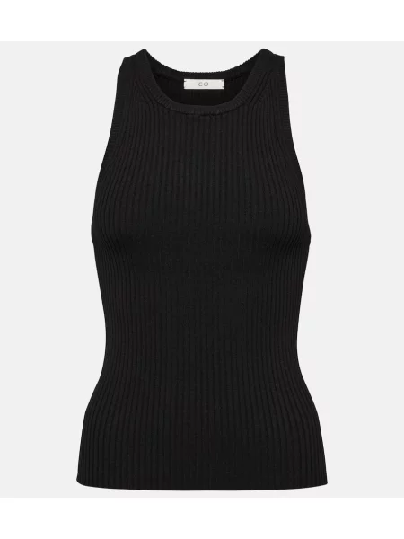 Pletena majica brez rokavov Co črna