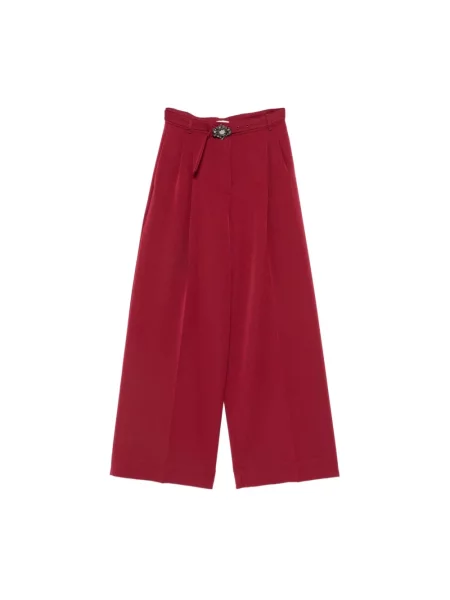 Liu Jo Spodnie Kobieta M Spodnie Palazzo z paskiem czerwony