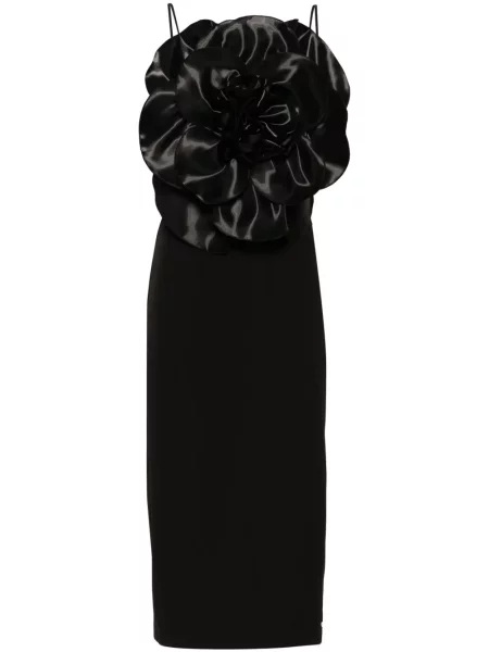 Rochie Nissa cu model floral de costum negru