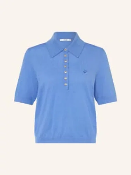 Maje Koszulka Polo Z Dzianiny blau niebieska