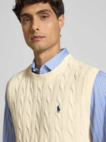 Bezrękawnik o kroju regular fit z czystej bawełny Polo Ralph Lauren beżowa