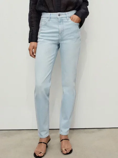 MANGO Jeans NEWMOM deschis albastru