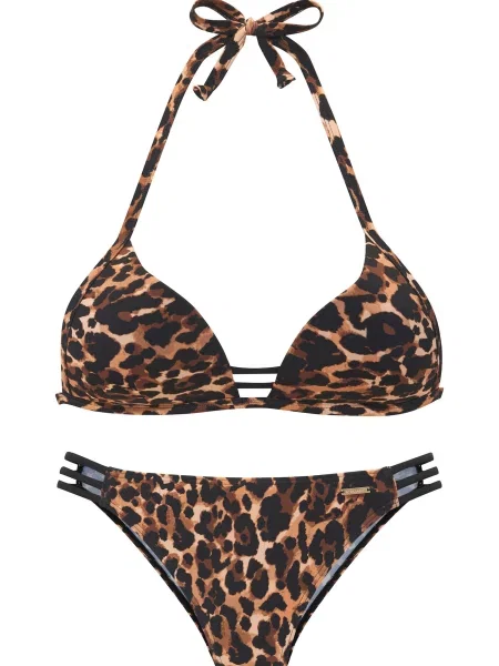 Bruno Banani Costum de baie două piese maro / maro mokka negru