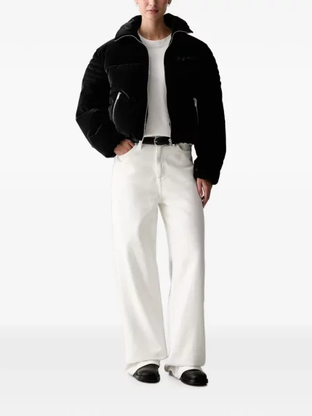 Geacă de blugi Karl Lagerfeld Jeans de catifea negru