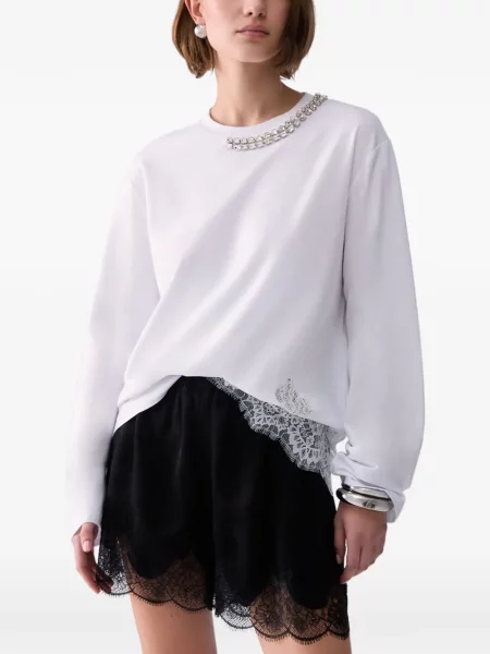 Tricou Liu Jo din dantelă alb
