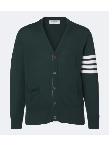Gyapjú kardigán Thom Browne zöld