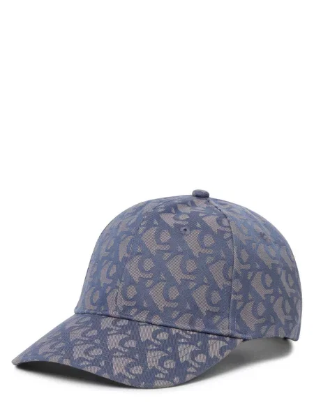 Czapka z daszkiem z fakturowanym wzorem z logo Ck Calvin Klein niebieska