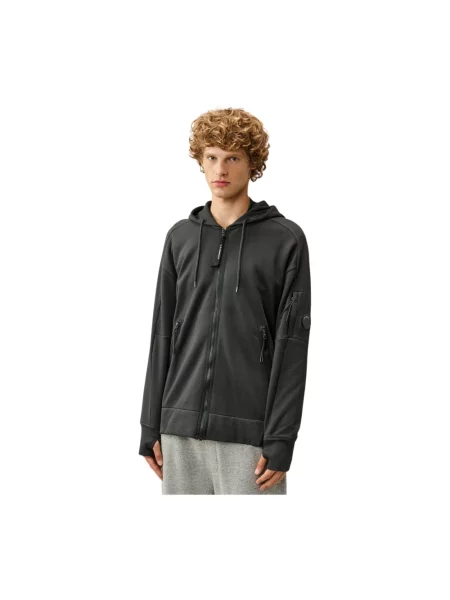 Bluza z kapturem C.p. Company polarowa z kapturem szara