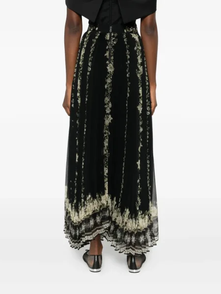 Fusta plisata Alice + Olivia cu model floral plisată negru