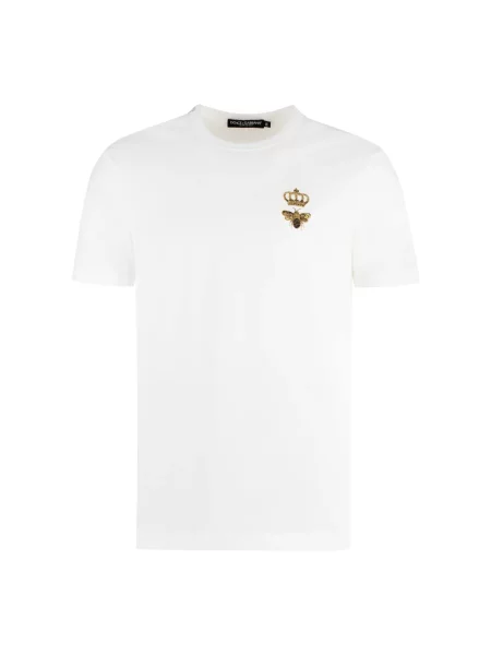 Koszulka Dolce And Gabbana casual żakardowa biała