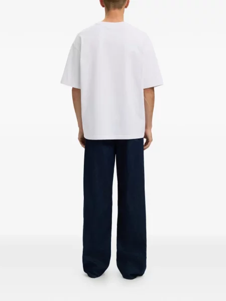 Къс тениска Selected с кръгло деколте бяло