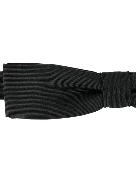 Krawat Dsquared2 z kokardką prążkowany czarny