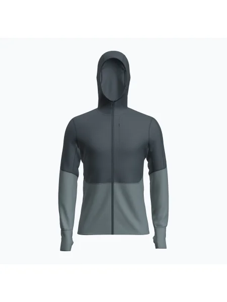 Мъжки суитшърт за трекинг Icebreaker Merino RealFleece Descender Zip Hoodie abyss/blue ash/black черно