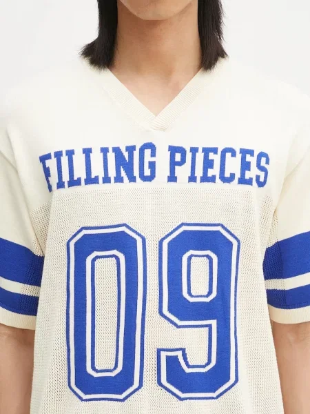 Футболка Filling Pieces Knit Jersey American Football з принтом бежевий