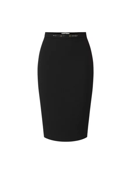 Spódnica Elisabetta Franchi z krepy z logo czarna