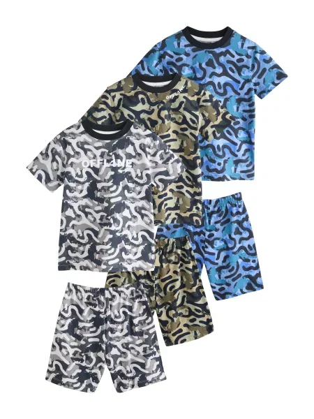 Next Pijamale indigo / gri deschis / kaki negru