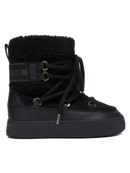 Tommy Hilfiger Μπότες Χιονιού Faux Shearling Snowboot μαύρο