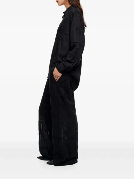 Pantaloni Bimba Y Lola cu model floral negru