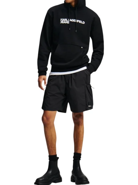 Hoodie Karl Lagerfeld Jeans s kapuco črna