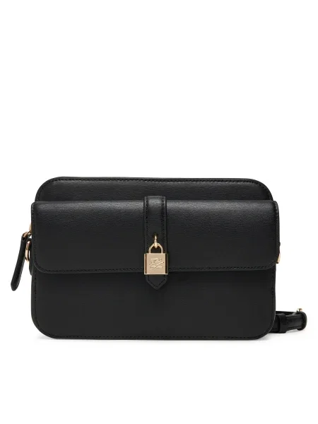 Кожена чанта Karl Lagerfeld K/AUTOGRAPH черно