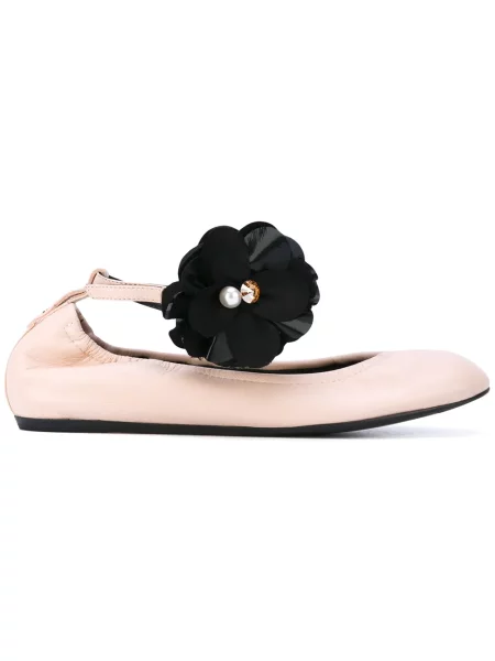 Balerini Lanvin cu bretele roz